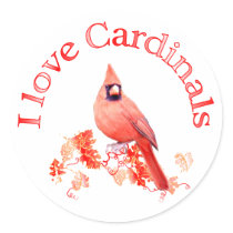 I Love Cardinals Sticker