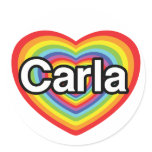 I love Carla: rainbow heart stickers