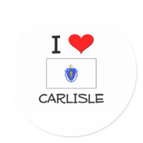 I Love Carlisle Massachusetts Round Sticker