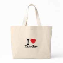 I love Caroline heart T-Shirt Canvas Bag
