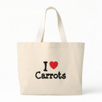 I love Carrots heart T-Shirt Bags