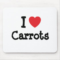 I love Carrots heart T-Shirt Mouse Pads