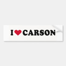 I LOVE CARSON BUMPER STICKERS