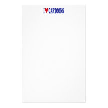 I Love Cartoons Customized Stationery