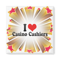 I Love Casino Cashiers Fridge Magnets