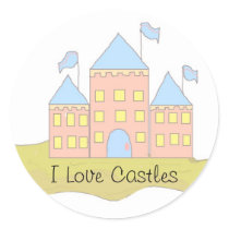 I Love Castles Round Sticker