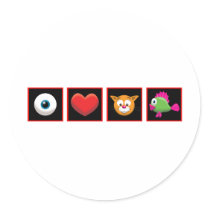 I Love Catfish Round Sticker