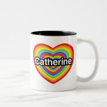 I love Catherine: rainbow heart Coffee Mug