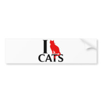 I Love Cats Bumper Sticker