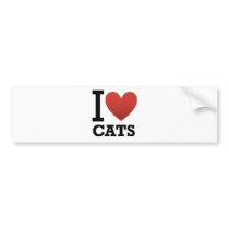I Love Cats Bumper Sticker