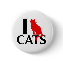 I Love Cats Pinback Button