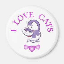 I Love Cats Fridge Magnet