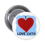 I LOVE CATS ......HEART PATCH PINBACK BUTTON