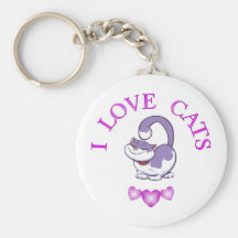 I Love Cats Keychain