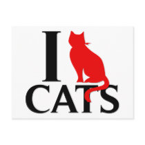 I Love Cats Postcard