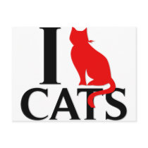 I Love Cats Postcard
