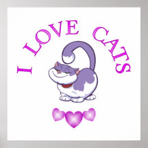 I Love Cats Print