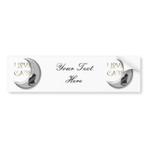 I Love Cats Silver on Bumper Stickers