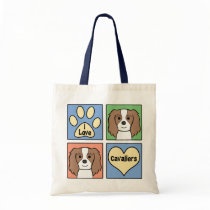 I Love Cavalier King Charles Spaniels Canvas Bags