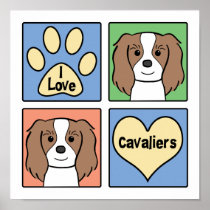 I Love Cavalier King Charles Spaniels Print