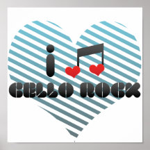 I Love Cello Rock Poster
