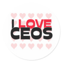 I LOVE CEOS ROUND STICKER