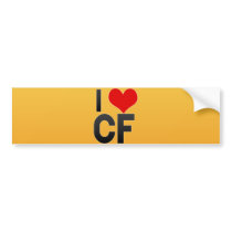 I Love CF Bumper Stickers