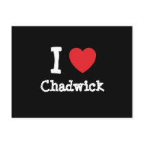 I love Chadwick heart custom personalized Post Cards