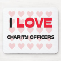 I LOVE CHARITY OFFICERS MOUSE PADS