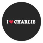 I LOVE CHARLIE ROUND STICKER