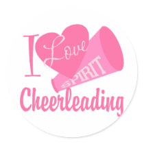 I Love Cheerleading Stickers