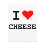 I love cheese (black lettering) postcards