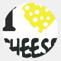 I love cheese icon round stickers
