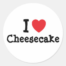 I love Cheesecake heart T-Shirt Round Stickers