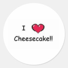 I Love Cheesecake Round Sticker