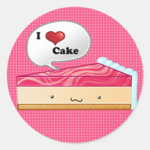 I love Cheesecake Round Stickers