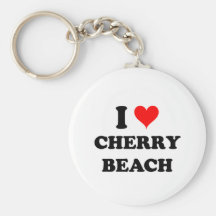 I Love Cherry Beach Key Chain