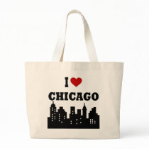 I Love Chicago Tote Bags