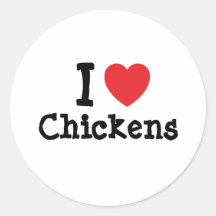 I love Chickens heart custom personalized Sticker