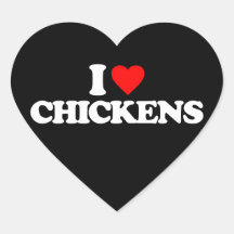I LOVE CHICKENS HEART STICKERS