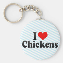 I Love Chickens Key Chain