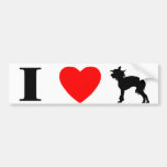 I Love Chinese Cresteds Bumper Sticker