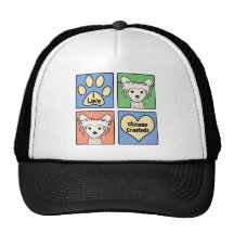 I Love Chinese Cresteds Hats