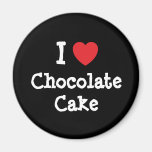 I love Chocolate Cake heart T-Shirt Fridge Magnet