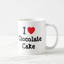 I love Chocolate Cake heart T-Shirt Mugs