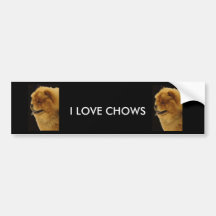 I LOVE CHOWS BUMPER STICKER