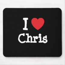 I love Chris heart custom personalized Mouse Mats