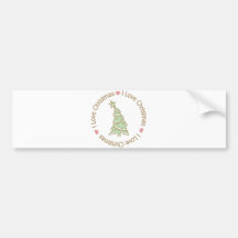 I Love Christmas Sweet Pastel Christmas Tree Bumper Stickers