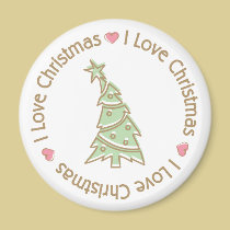 I Love Christmas Sweet Pastel Christmas Tree magnets