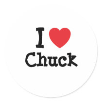 I love Chuck heart custom personalized Round Sticker